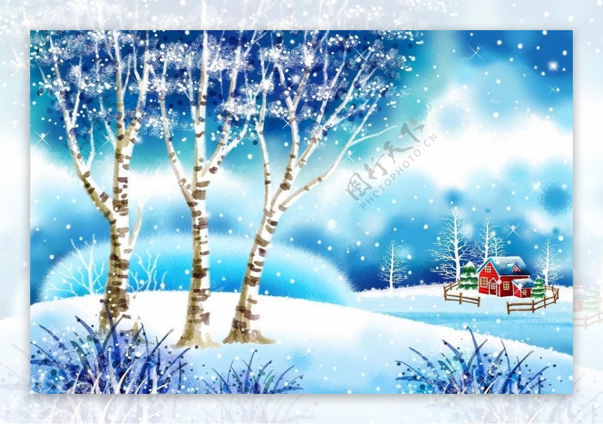 童话动漫冬季下雪场景视频素材 – livekong来悟空