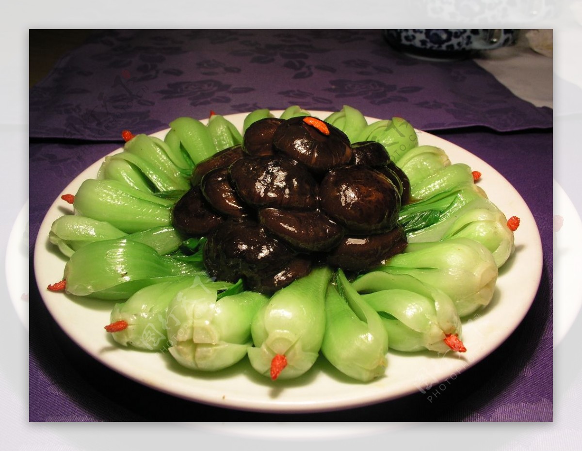 香菇青菜枸杞图片