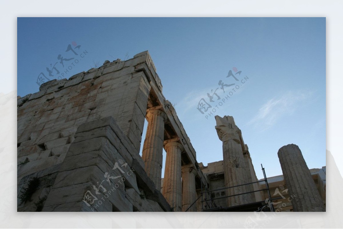 希腊卫城山门图片