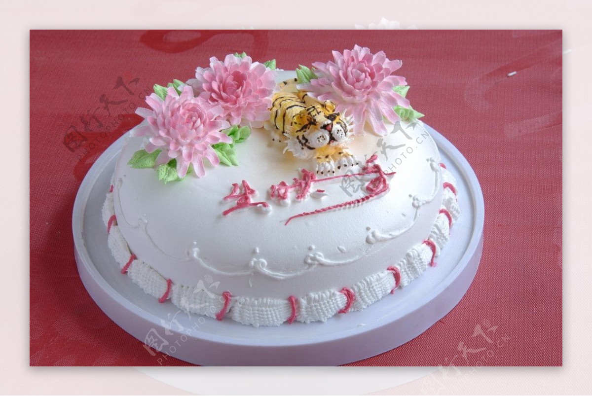 生日蛋糕生肖虎图片