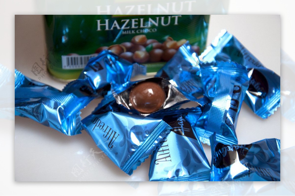 蓝色巧克力豆礼盒图片
