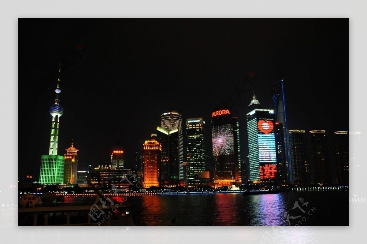 高清晰上海浦东夜景图片