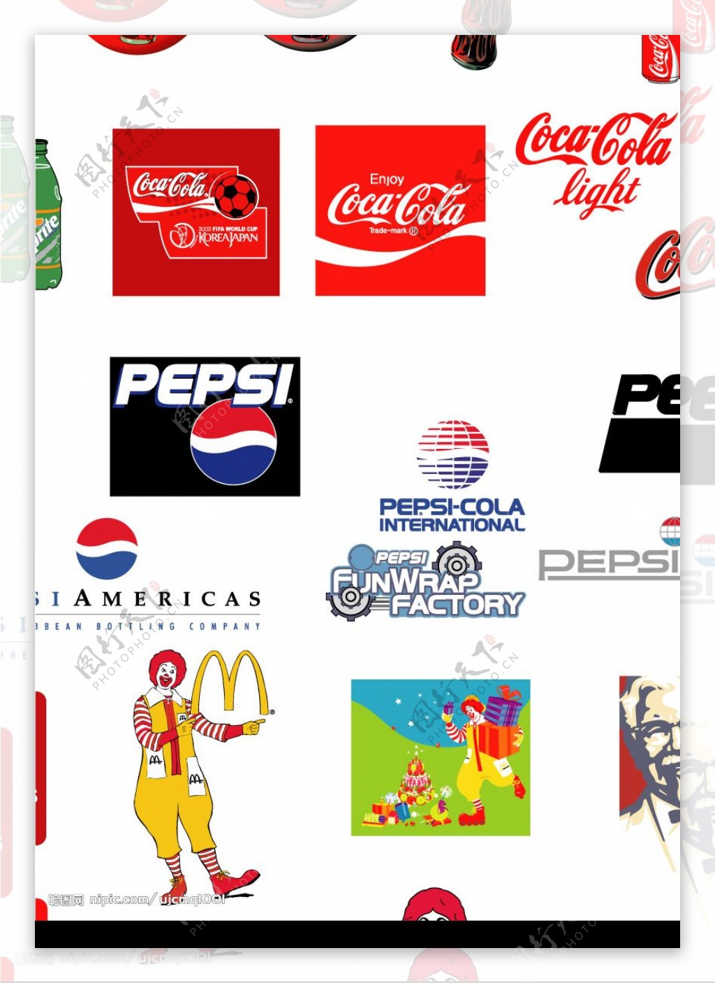 可口可乐麦当劳肯德基标志系列图片