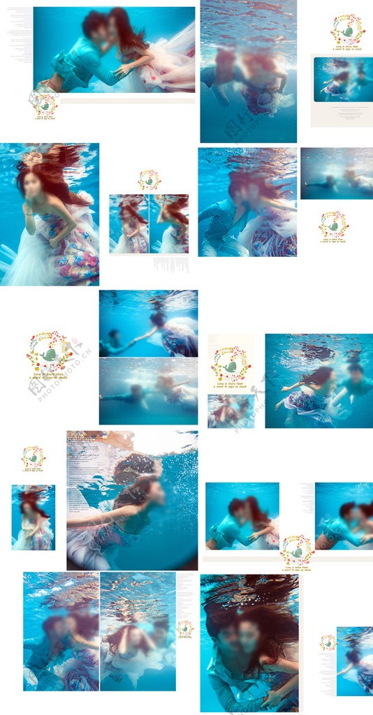 影楼婚纱PSD模板之水底世界图片