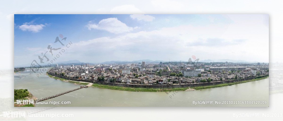 铅山县城河口镇全景图片