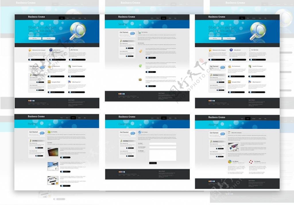 XHTMLPSD6页网站模板图片