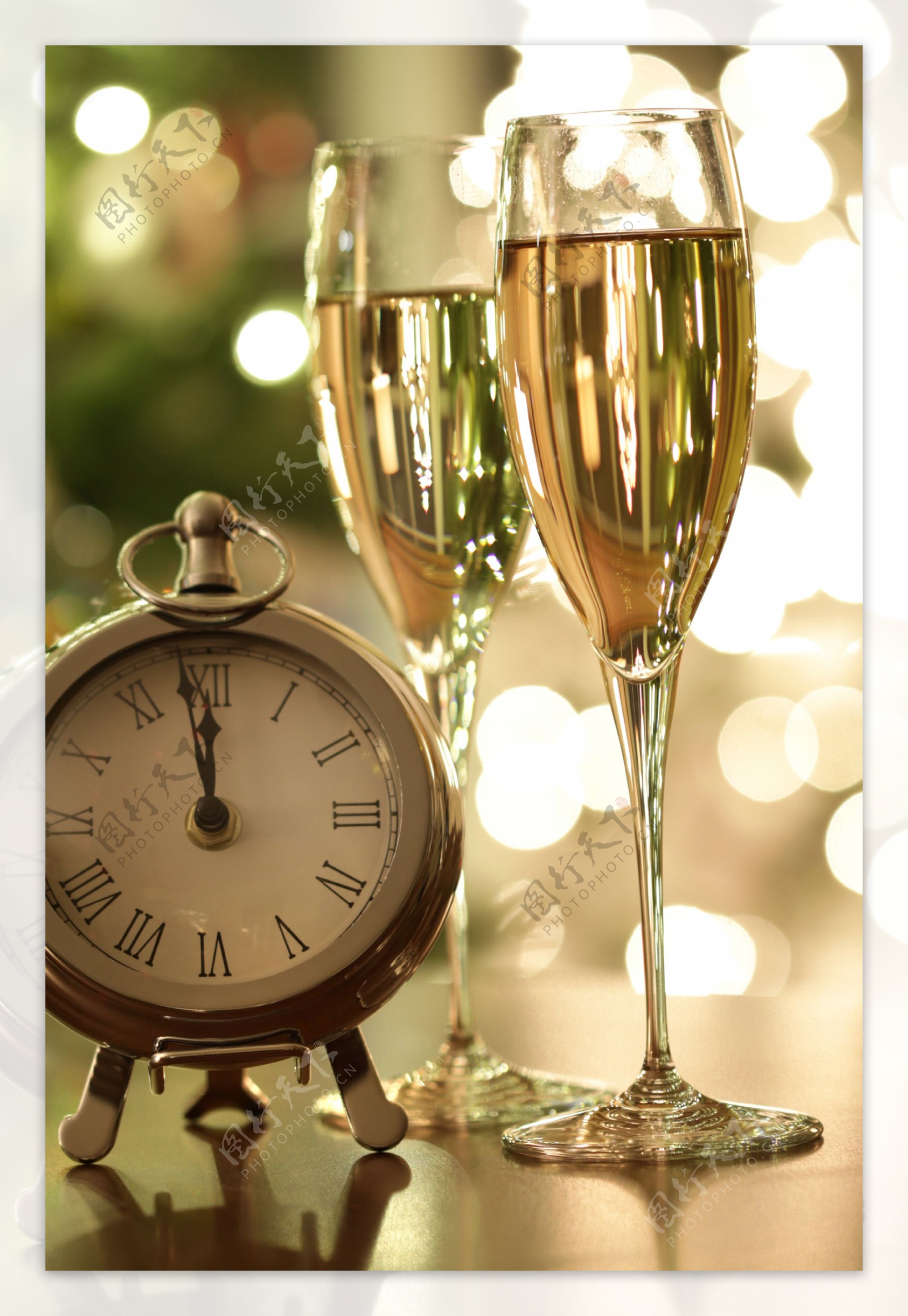 新年香槟美酒图片