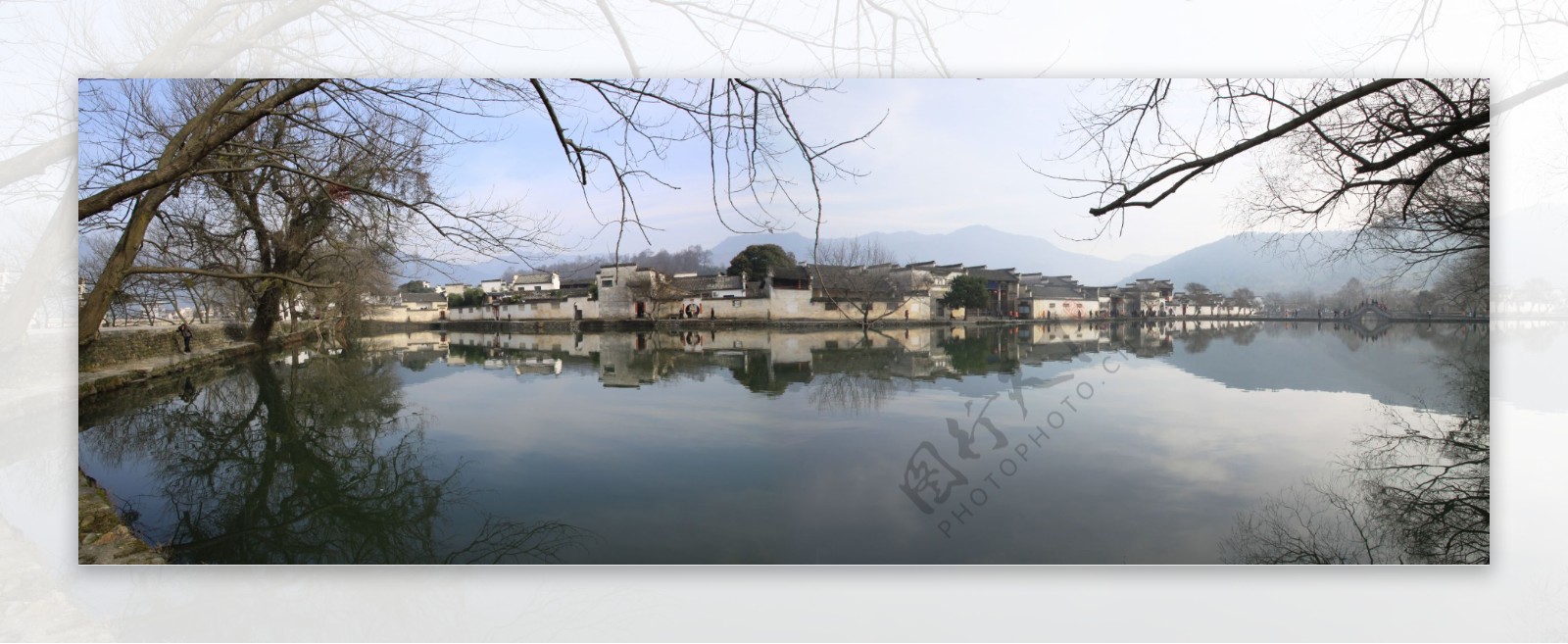 自拍的高清宏村民居风景全景图片