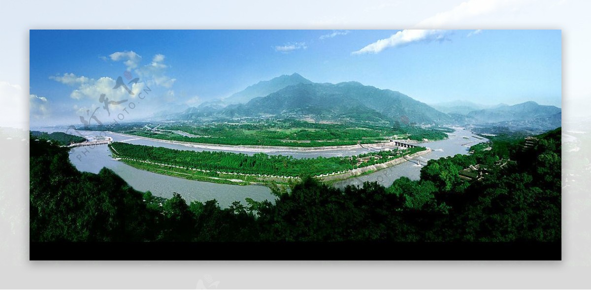 都江堰全景图图片