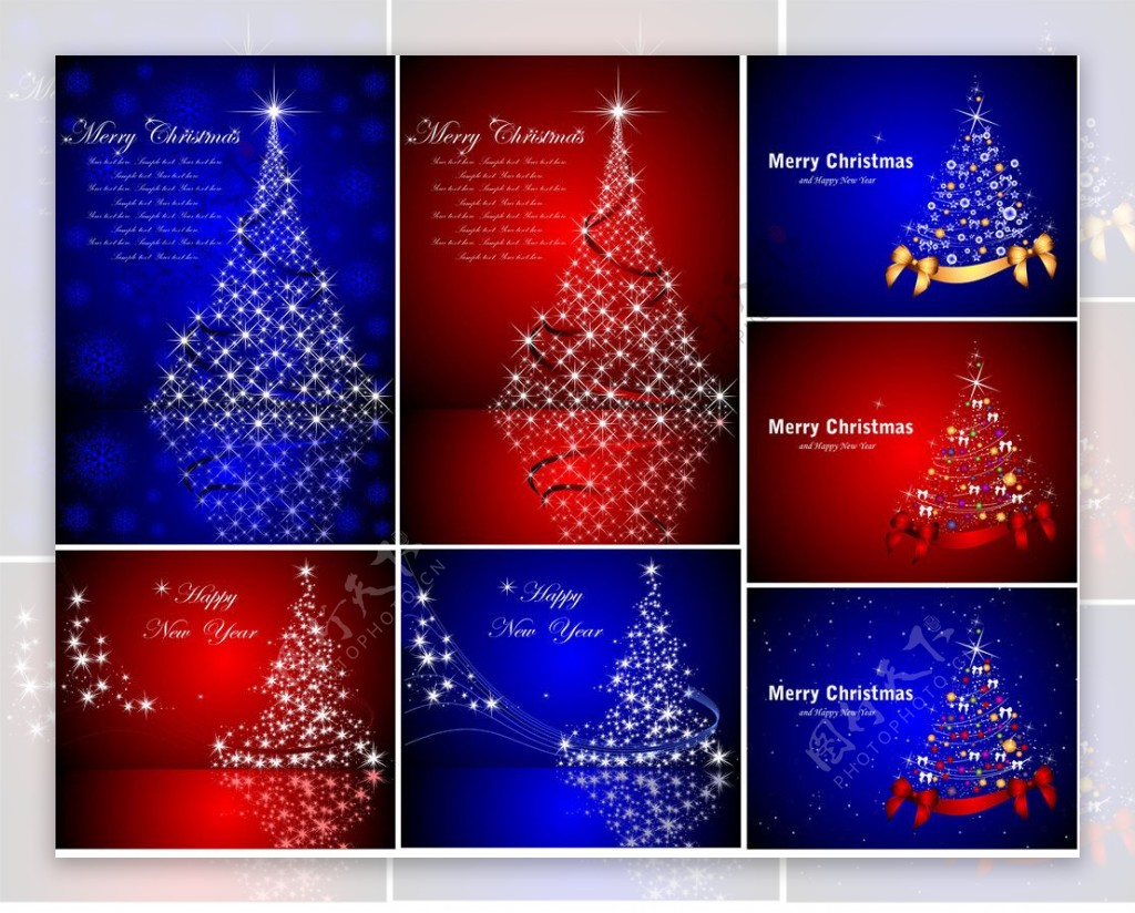 动感星光圣诞树背景图片