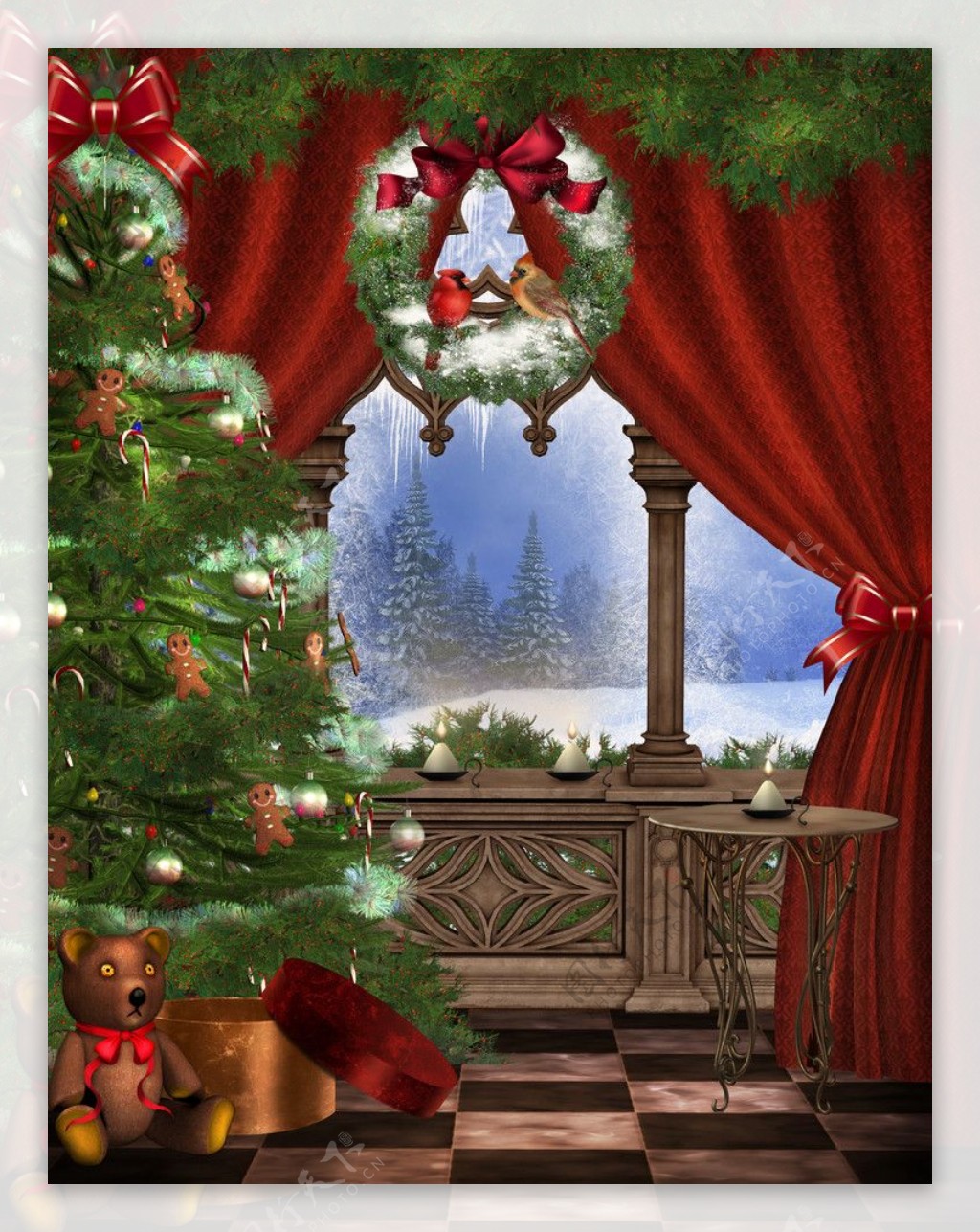 圣诞童话照片模板图片