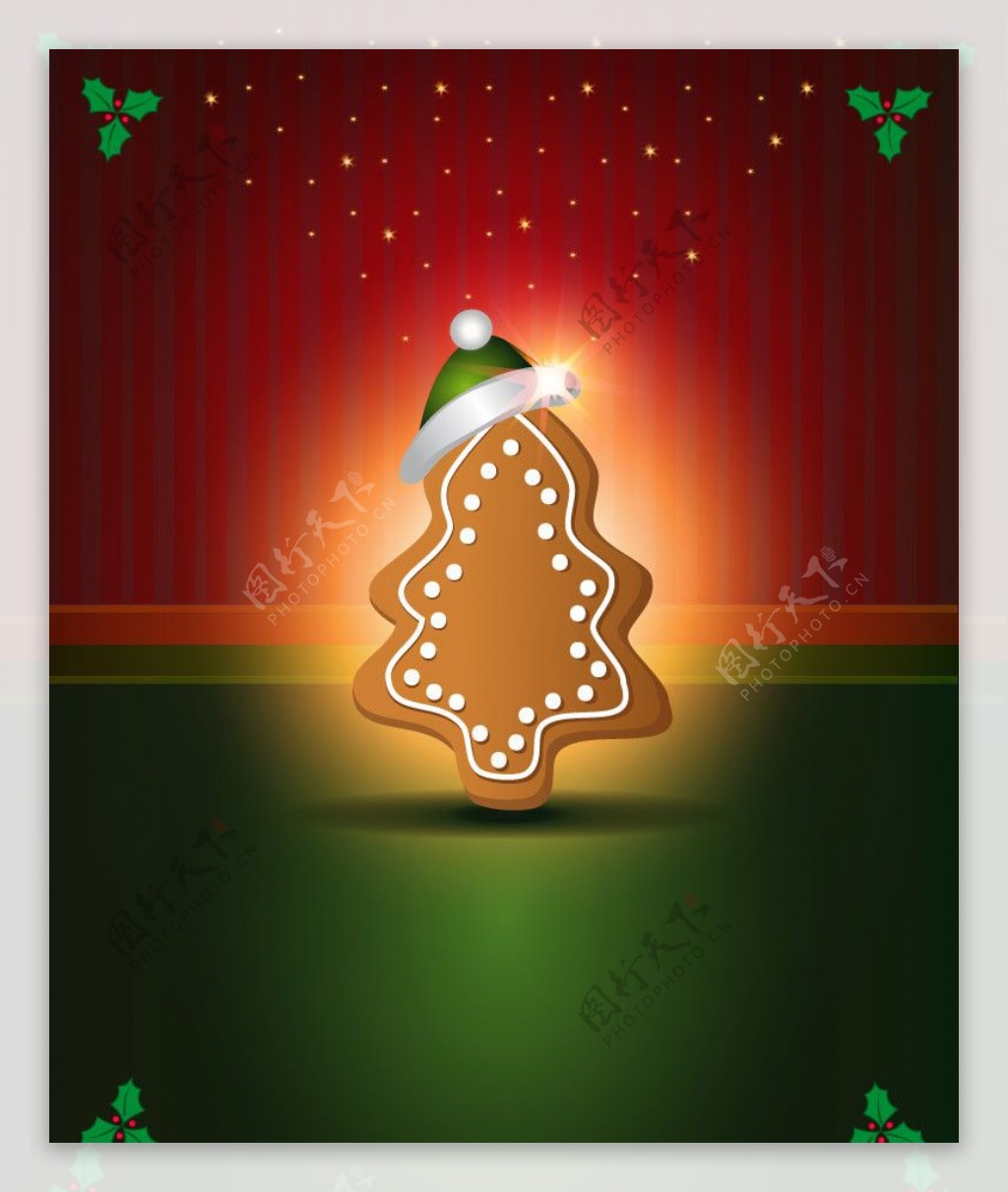 圣诞糕点圣诞树卡片图片