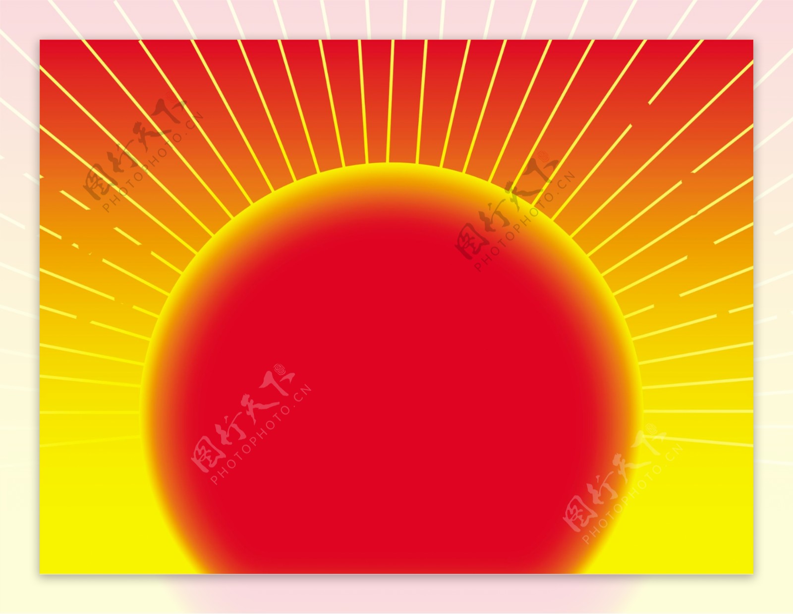 放射光芒红太阳图片