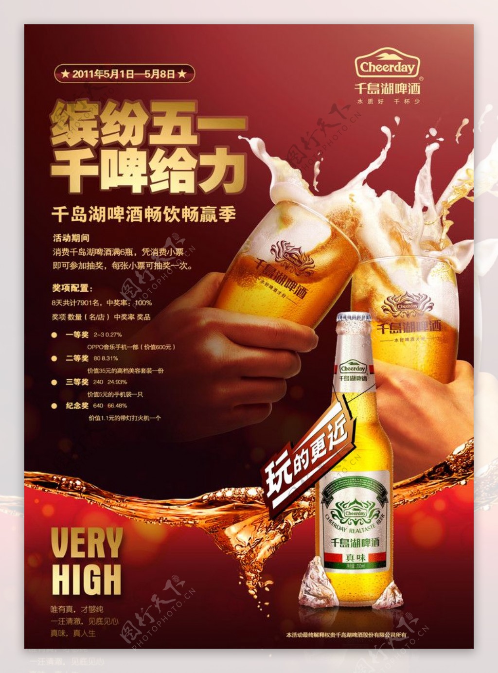 庆五一啤酒促销海报图片