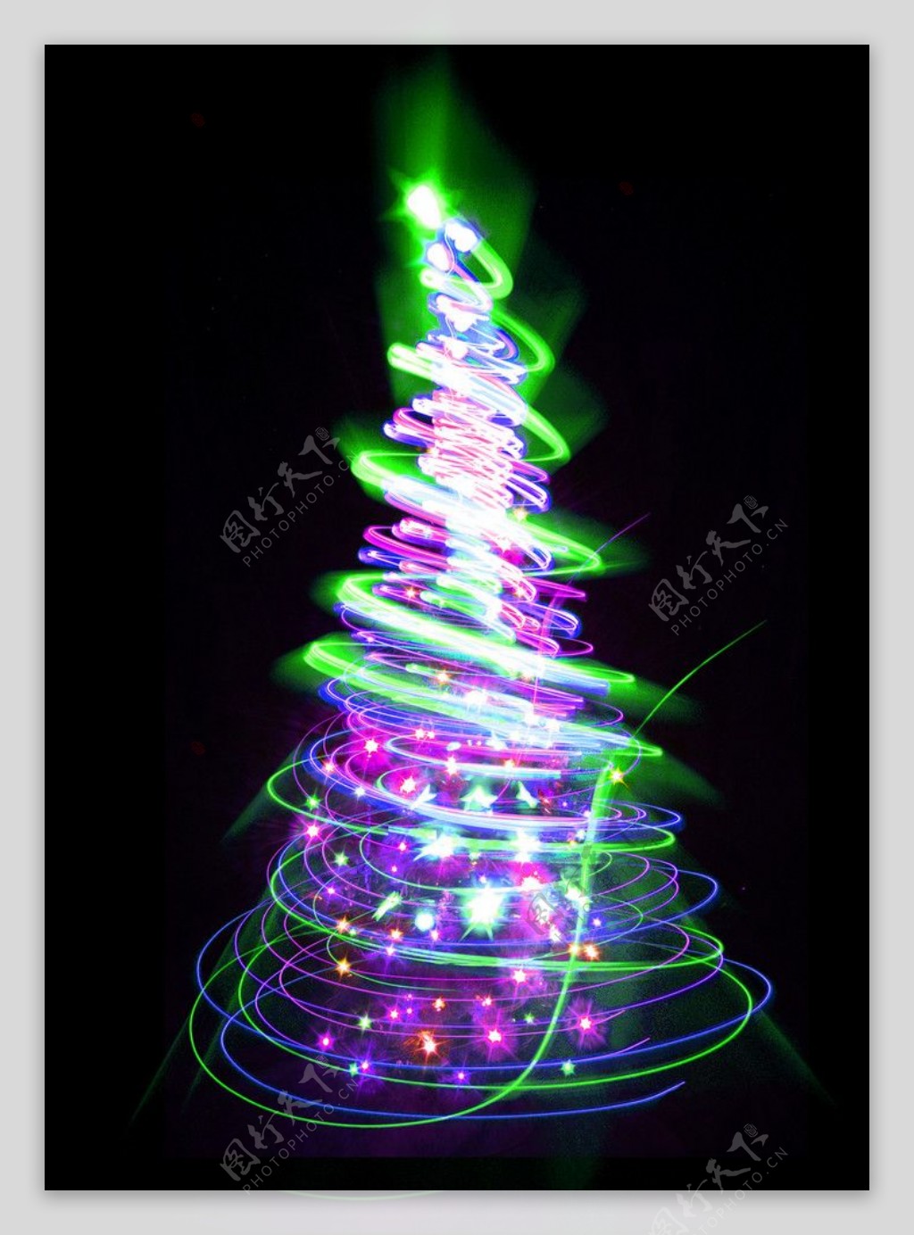 动感光线圣诞树图片