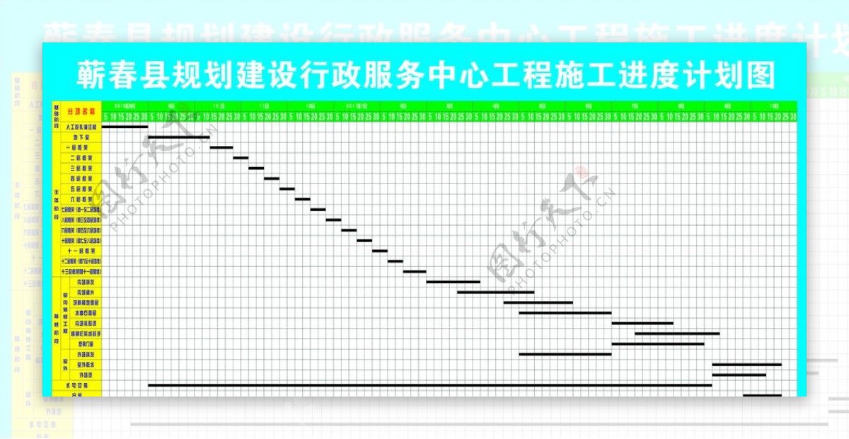 工进度计划图图片