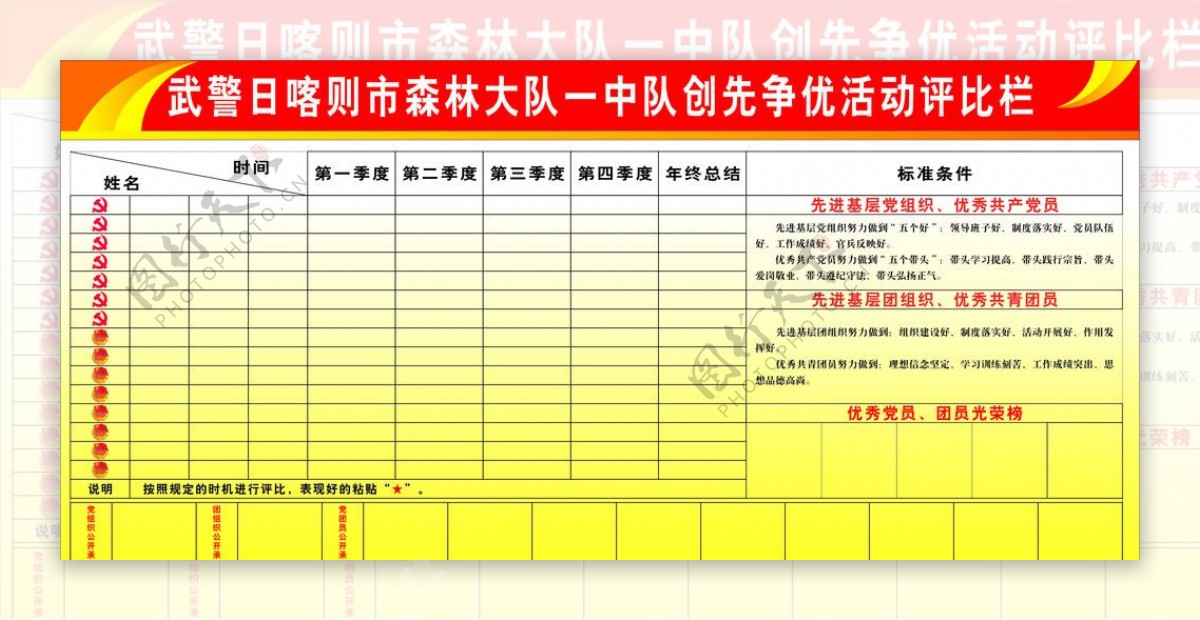 森林大队创先争优评比栏图片