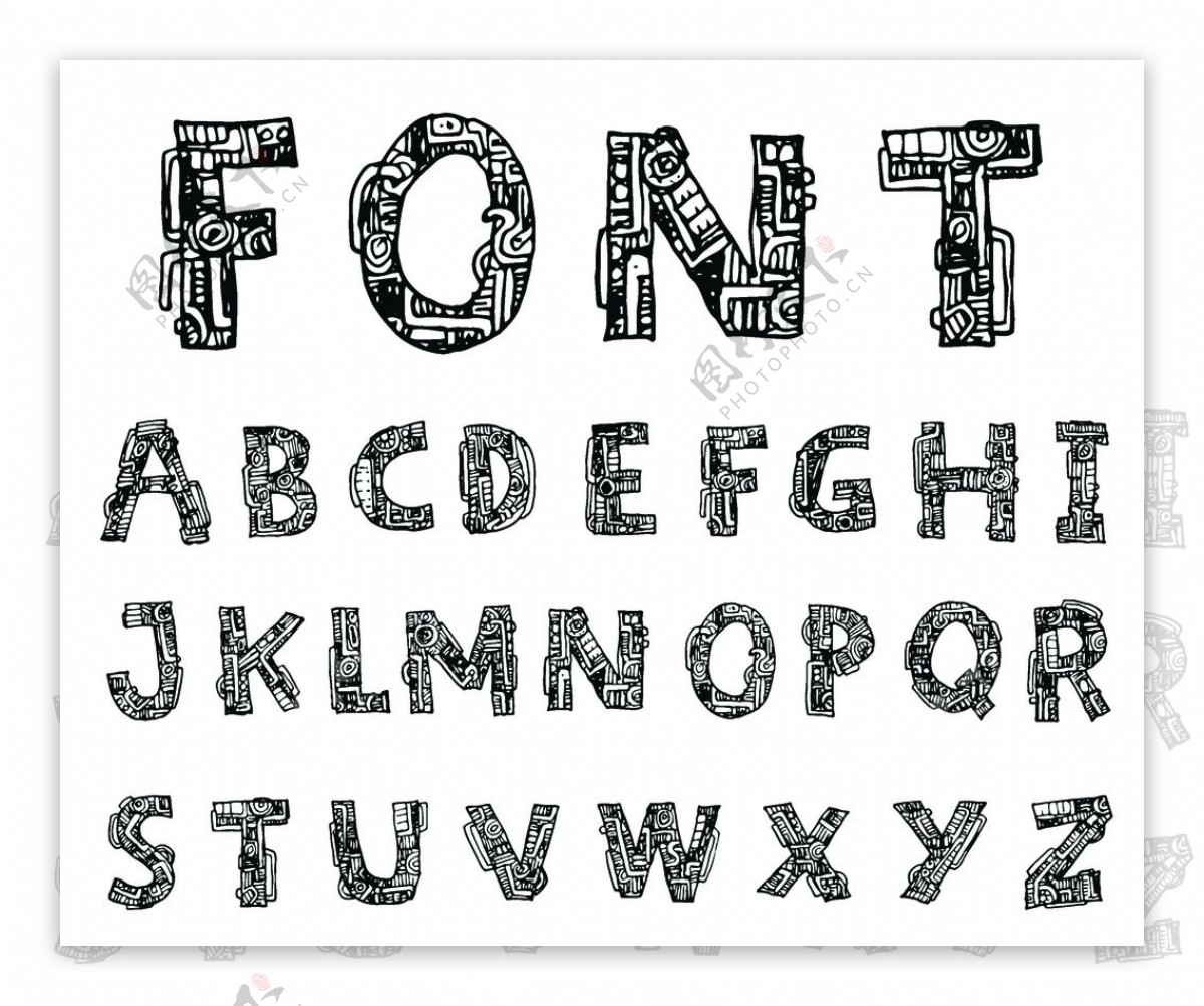 手绘字母设计图片