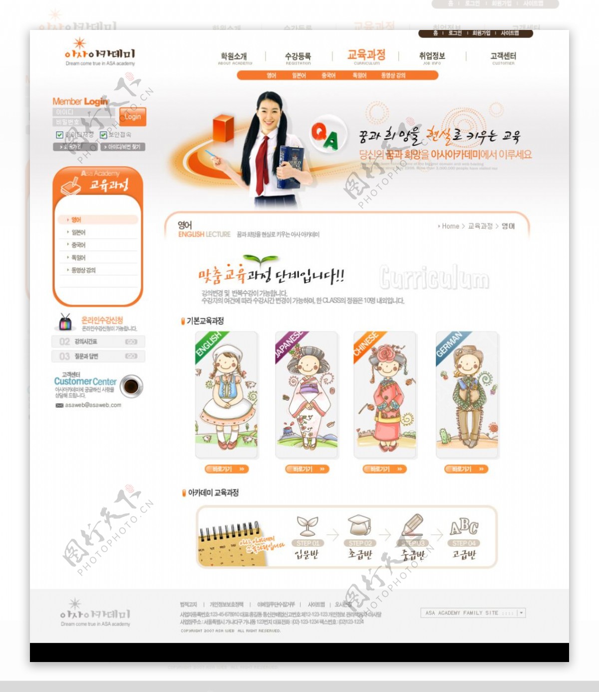 韩国桔红校园网站套装文章页2图片