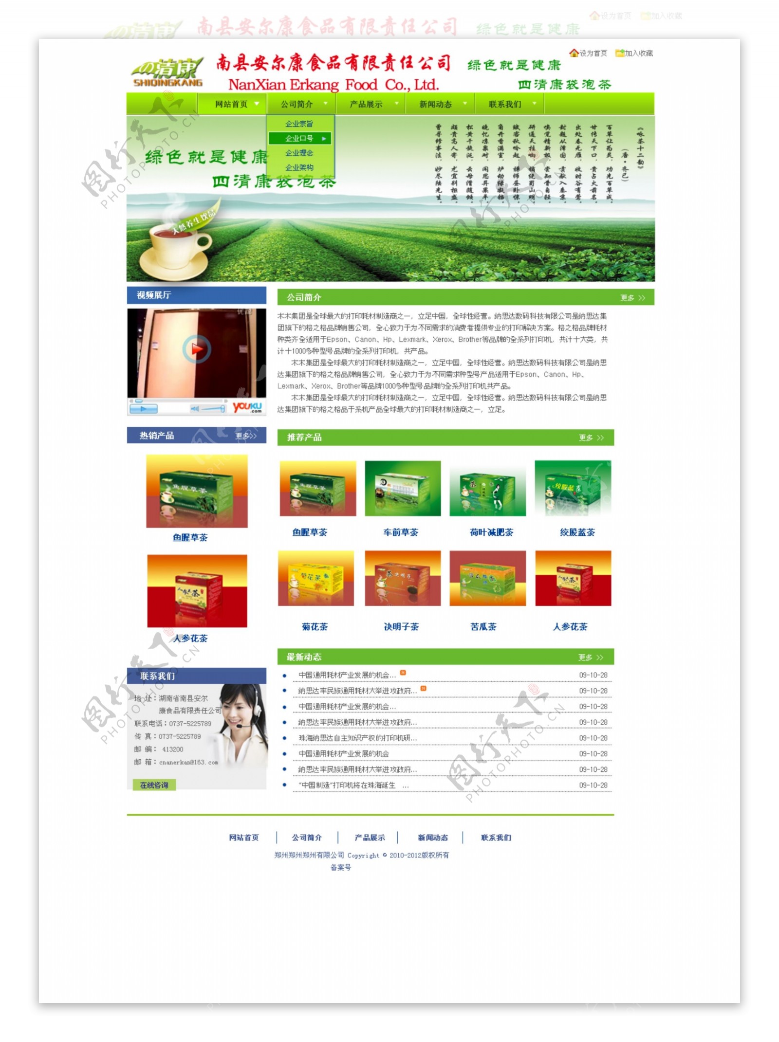 茶菊花天然养生饮品绿色网页设计图片