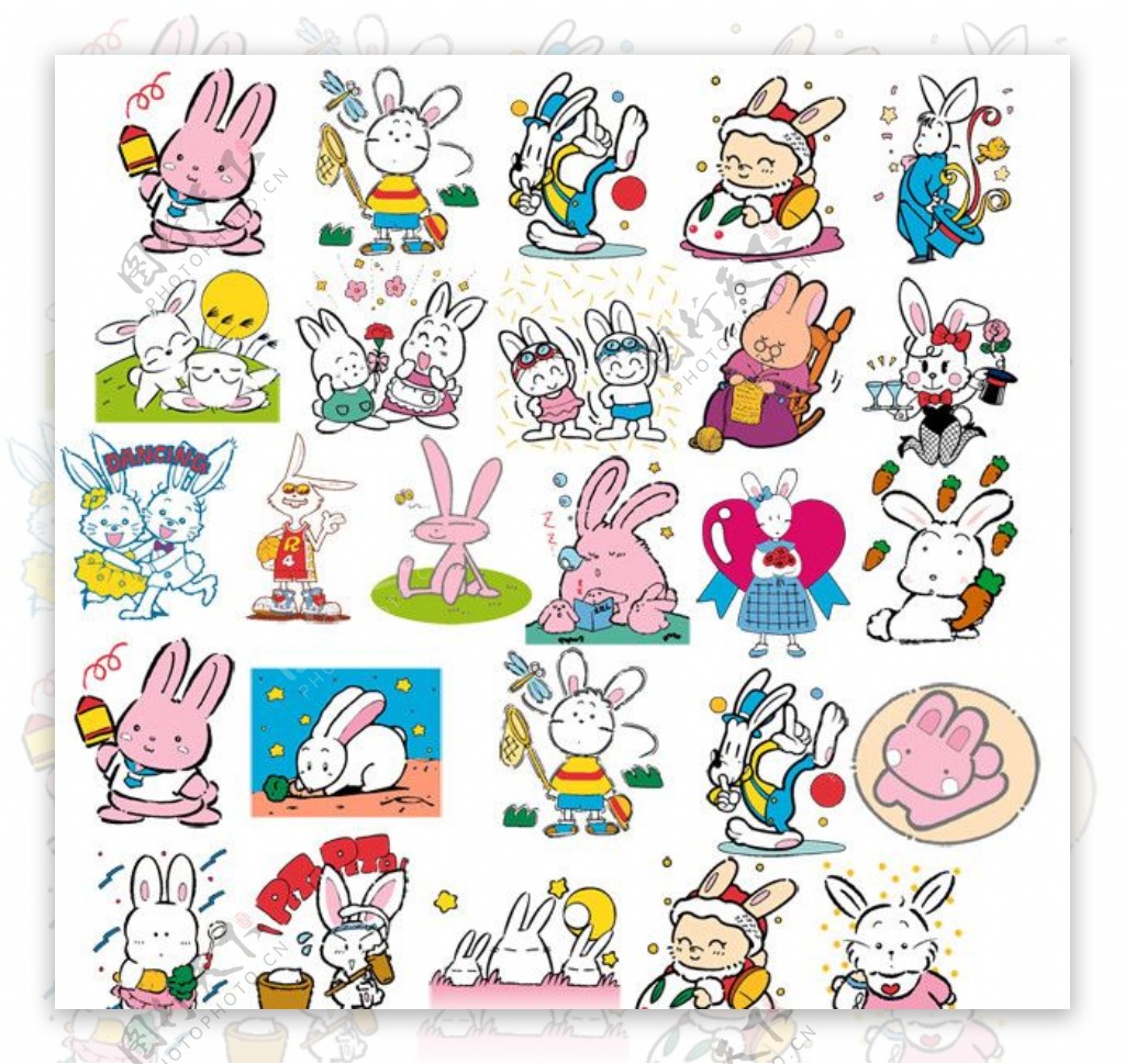卡通漫话兔子大集合图片