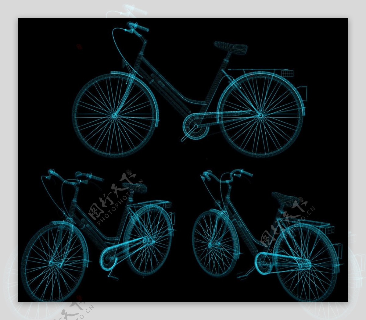 自行车透视图图片