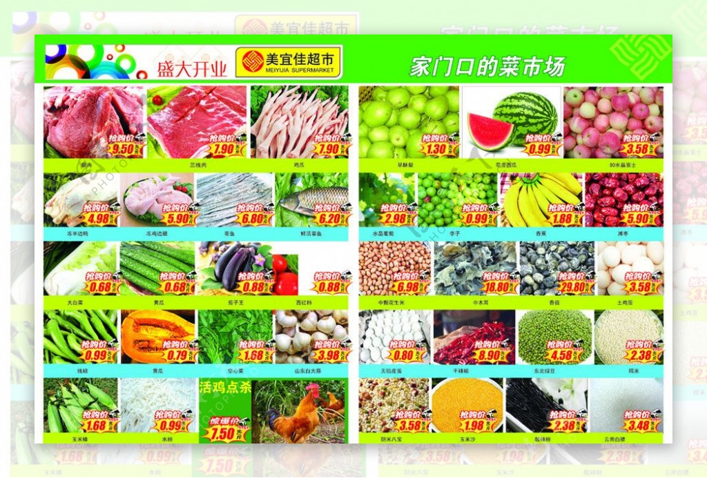 超市食品价格图片