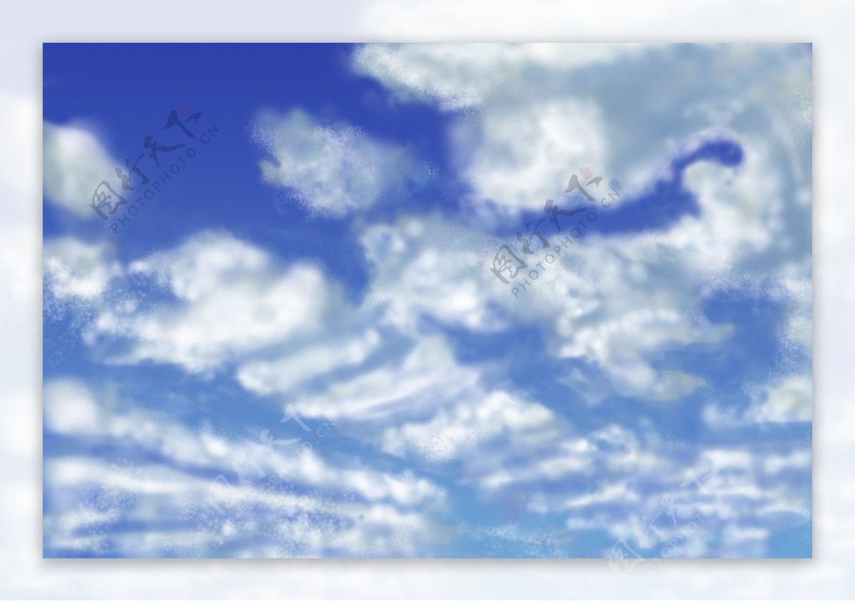 蓝天白云分层素材图片
