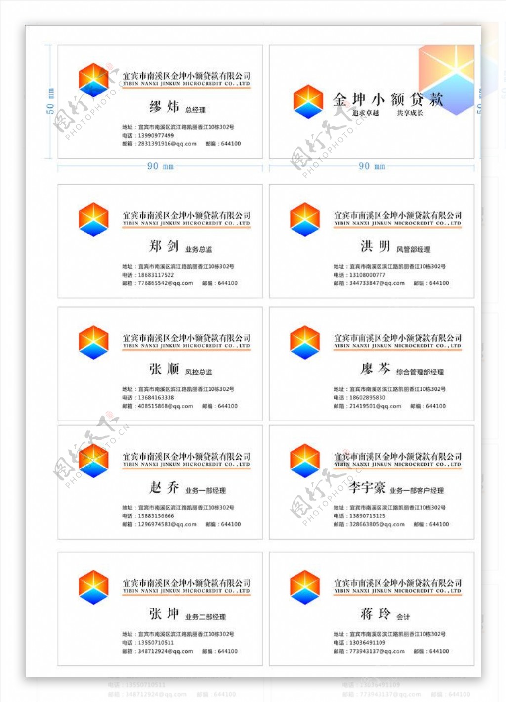 四川能投金坤名片图片