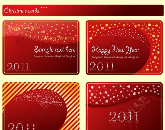 2011新年红色卡片图片