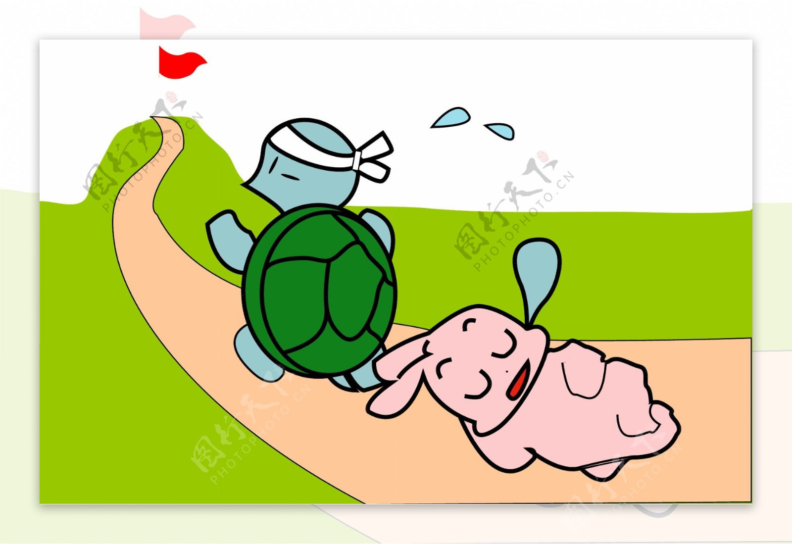 插画设计龟兔赛跑图片