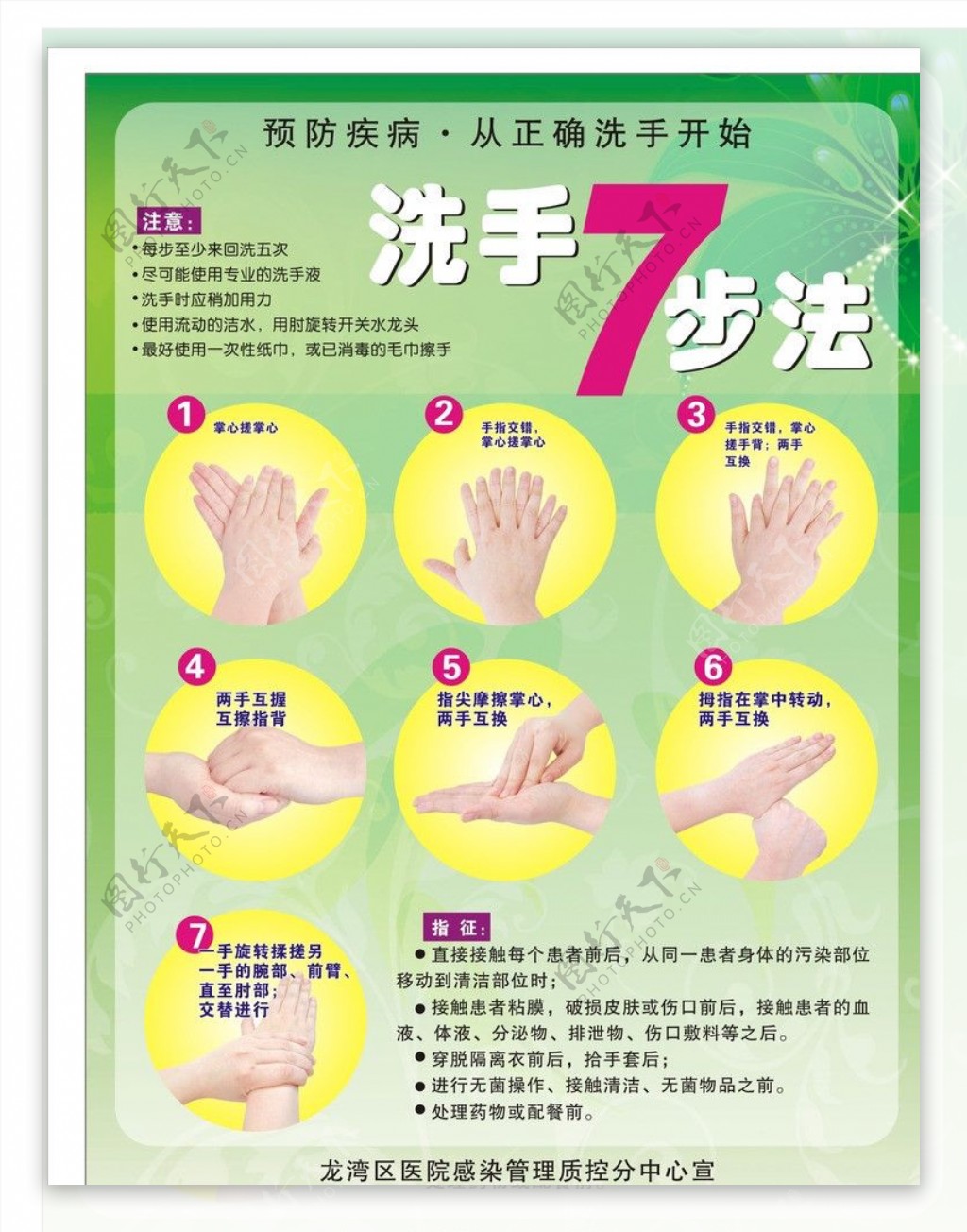 洗手7法图片