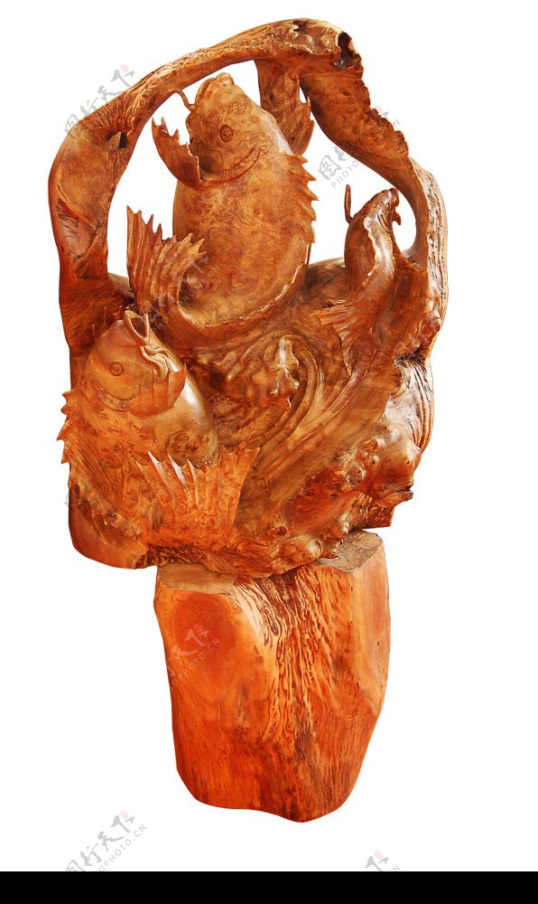 黄杨木雕鱼图片