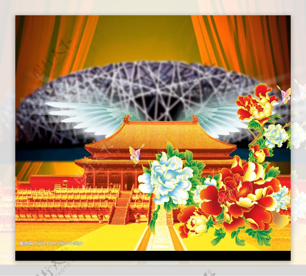 2008北京奥运鸟语花香图片