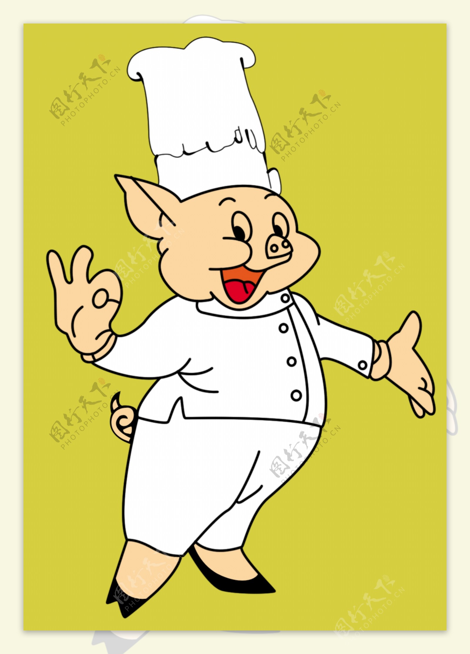 厨师猪图片
