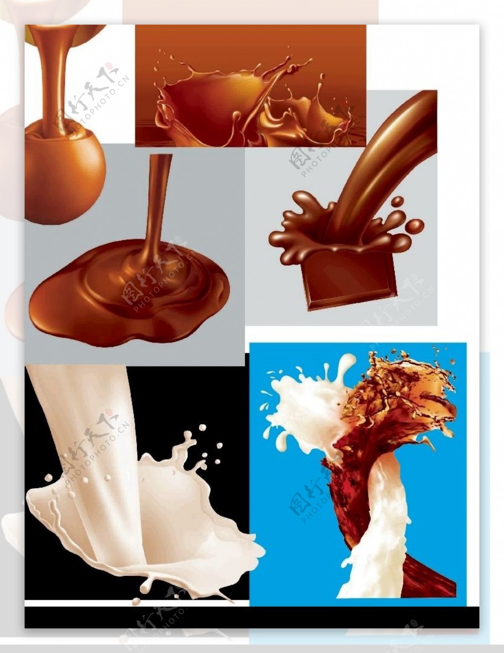 超级华丽食品巧克力和牛奶图片