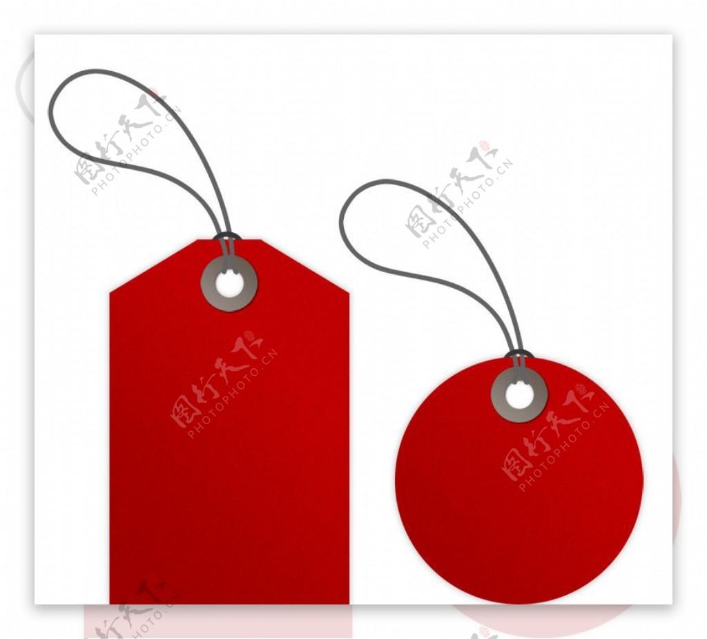 方形圆形的红色小吊牌图片