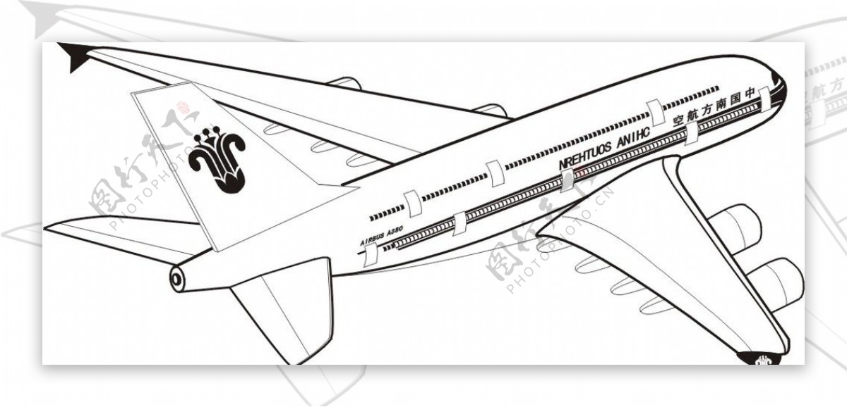 矢量飞机A380图片