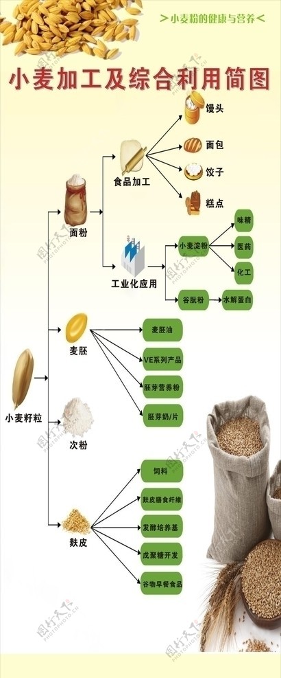 小麦加工简图图片