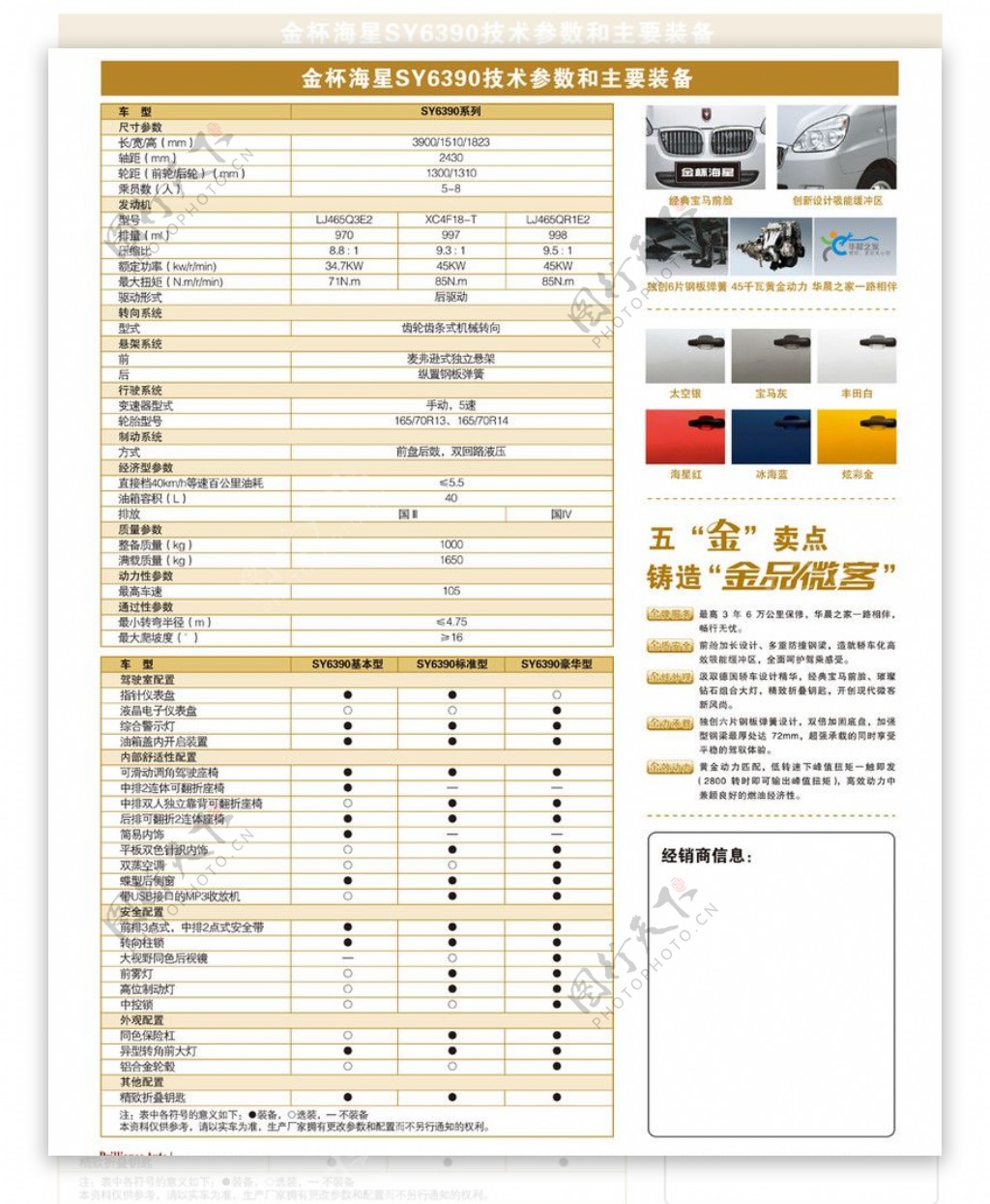 金杯海星DM单图片