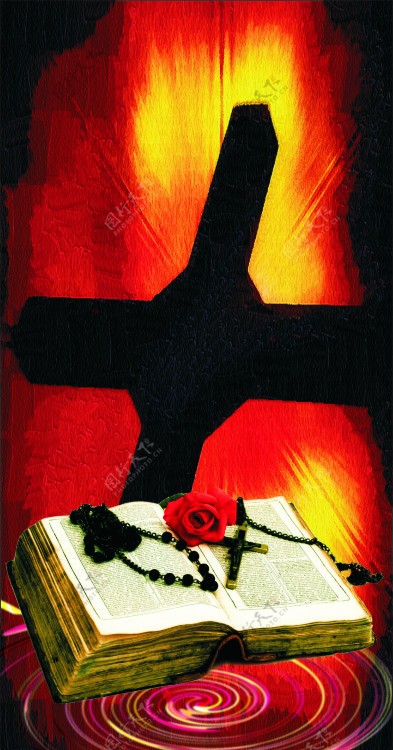 教会系列1圣经书破旧书本抽象背景十字架宗教图片
