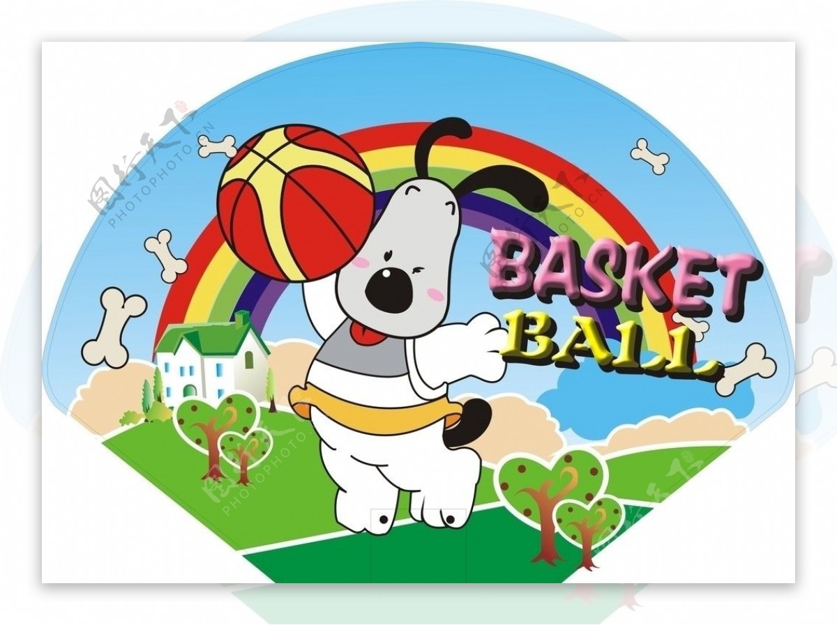 狗狗篮球板图片