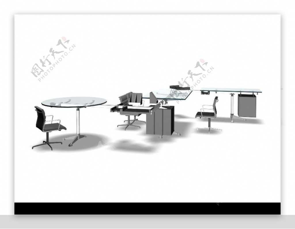 办公桌模型0057