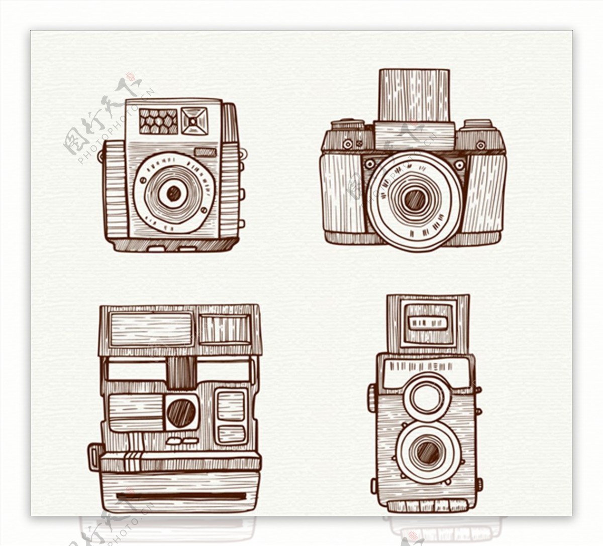 手绘复古相机插图系列