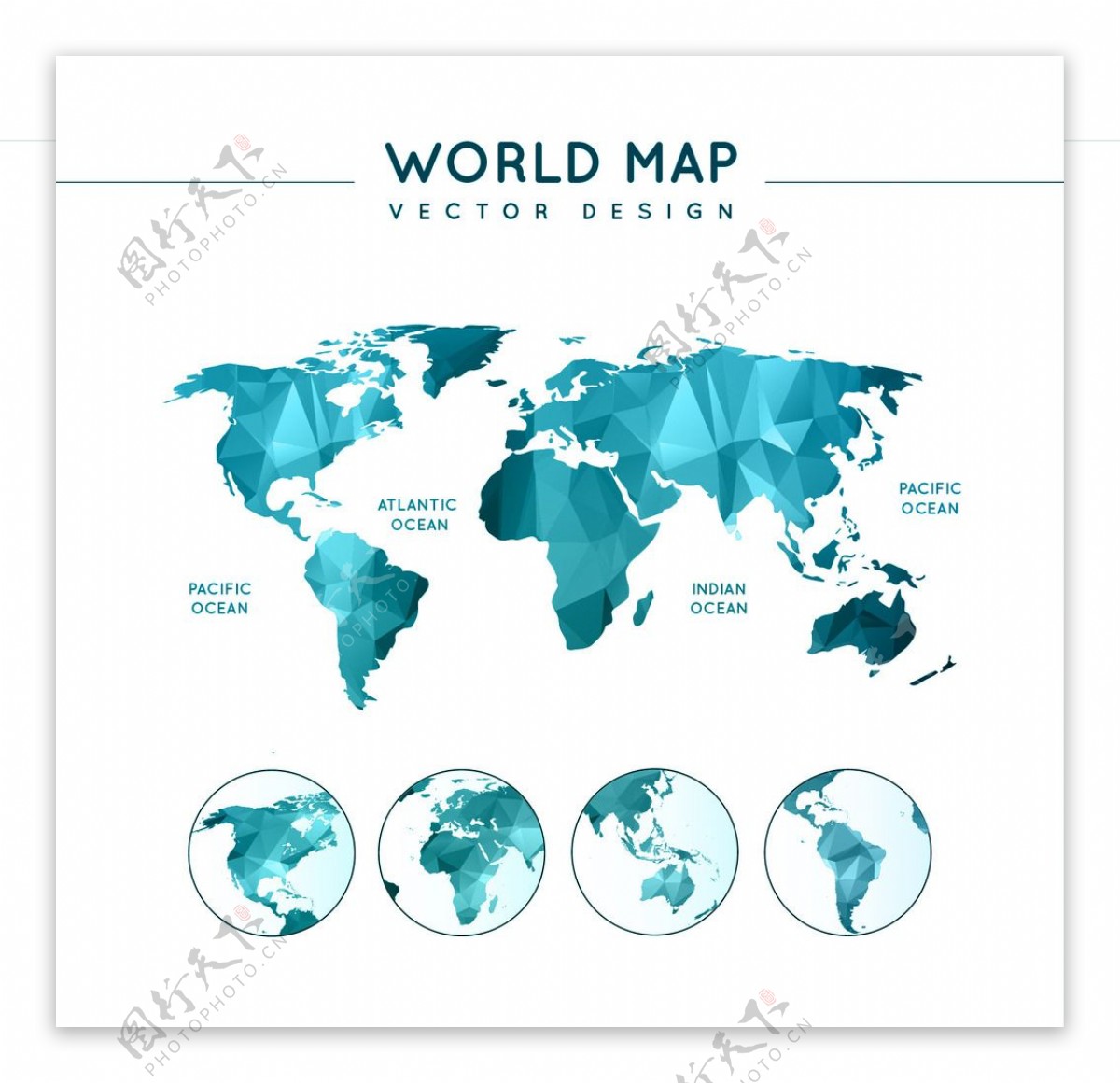 多边形的世界地形图
