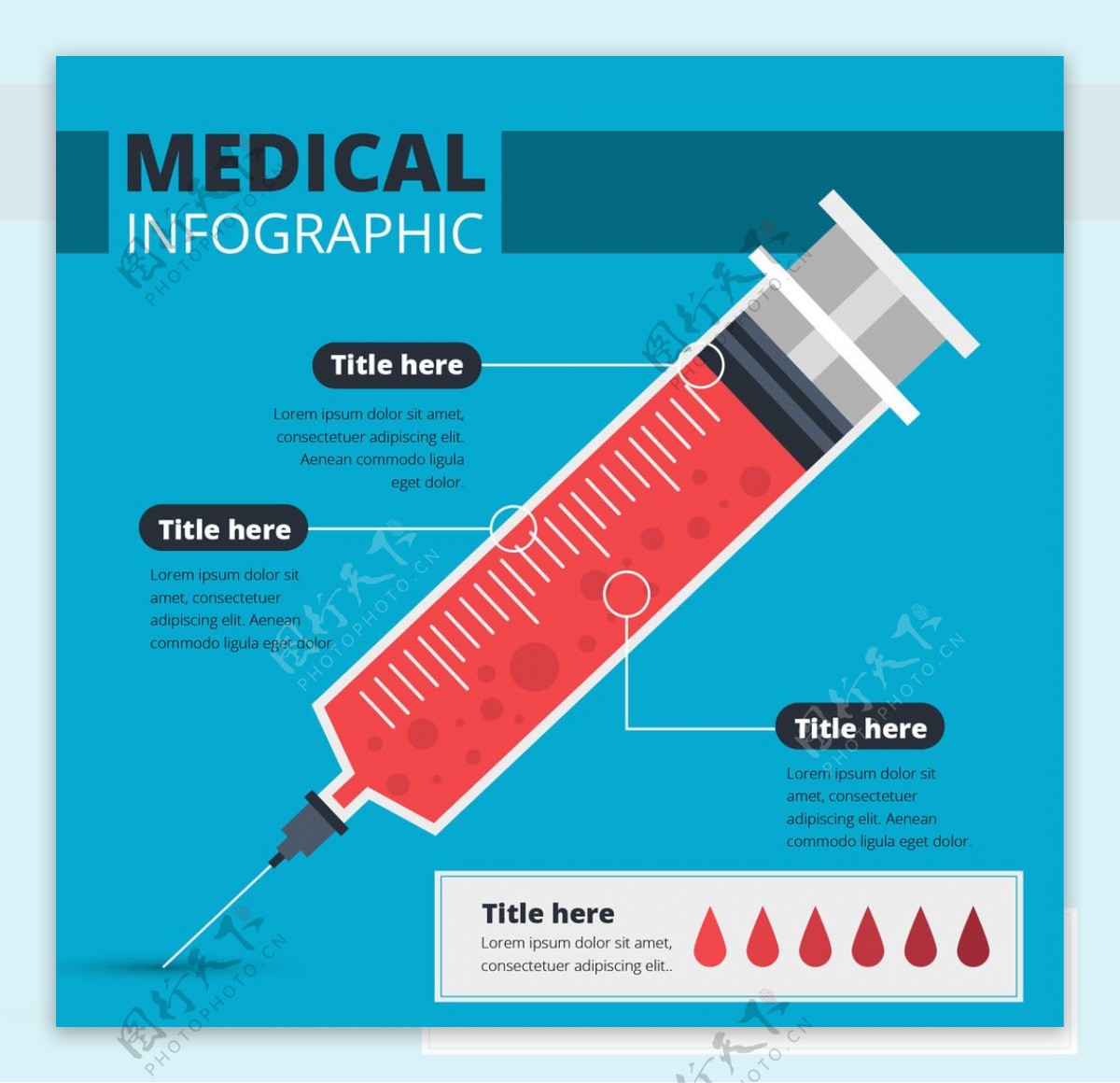 注射器医疗信息图表