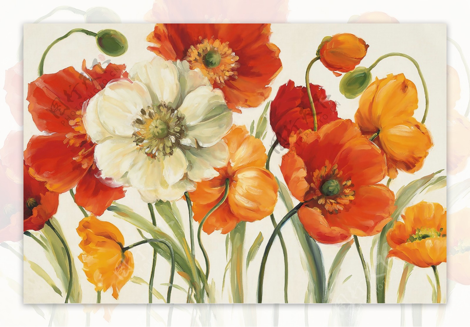 数码花卉油画