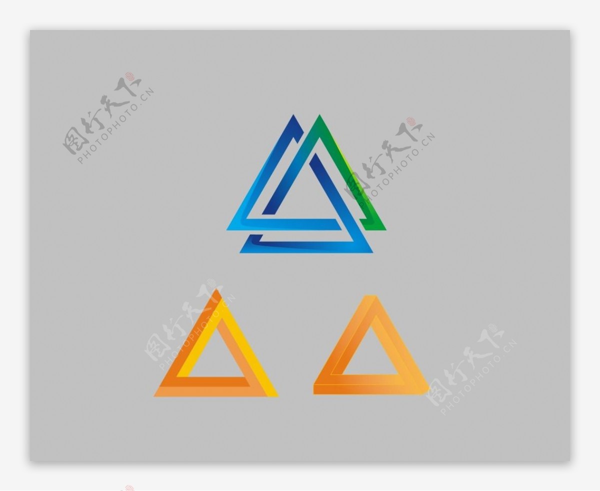 立体三角形logo