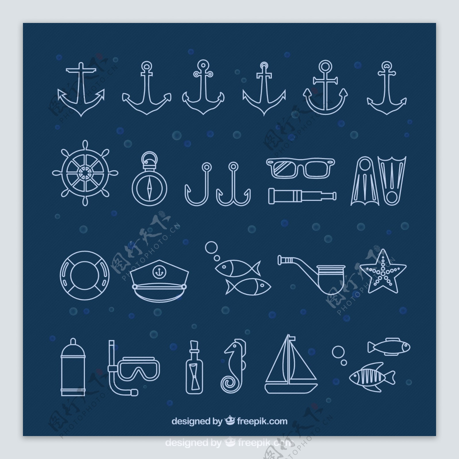 航海元素图标