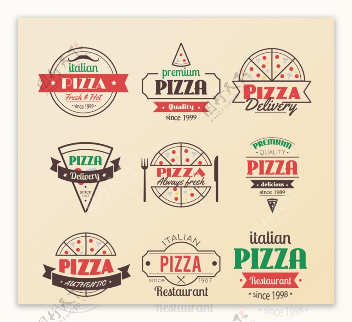 复古披萨标志
